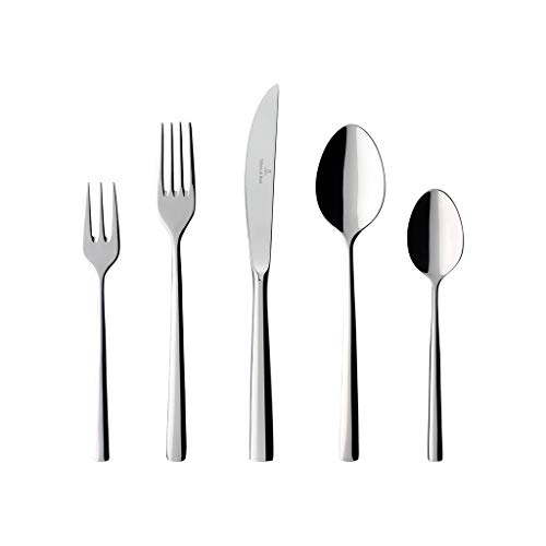 Villeroy & Boch – Piemont Besteckset 30 Teilig 6 Personen, Spülmaschinenfest, Rostfrei, Besteck Set, Tafelbesteck, Hochwertiges Besteck, Essbesteck Set, Messer, Gabel, Löffel, Edestahl von Villeroy & Boch