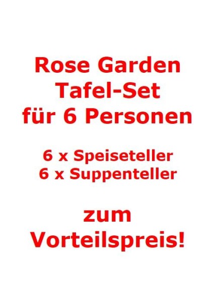 Villeroy & Boch Rose Garden Tafel-Set für 6 Personen / 12 Teile von Villeroy & Boch