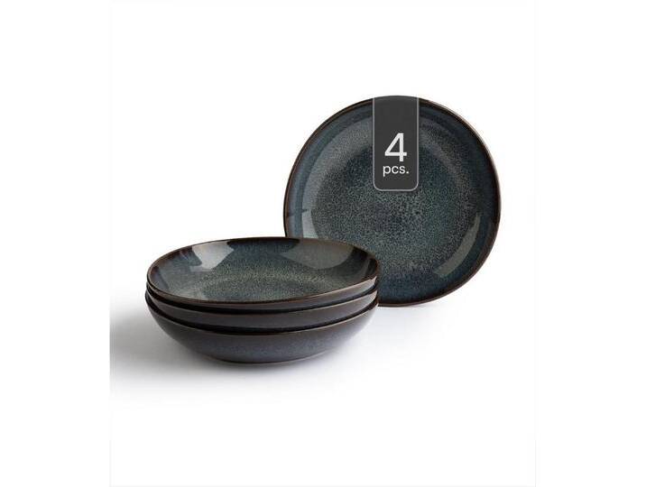 Villeroy & Boch Schale Servierschalen LAVE, 22x 21 cm, Grau, Braun, Steingut, (4-tlg), spülmaschinengeeignet, braun grau von Villeroy-&-Boch