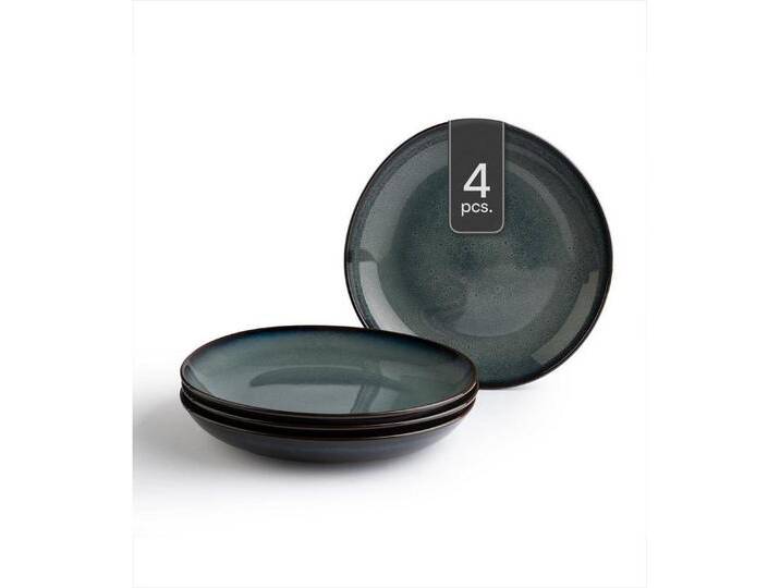 Villeroy & Boch Schale Servierschalen LAVE, 28 x 27 cm, Grau, Braun, Steingut, (4-tlg), spülmaschinengeeignet, braun grau von Villeroy-&-Boch