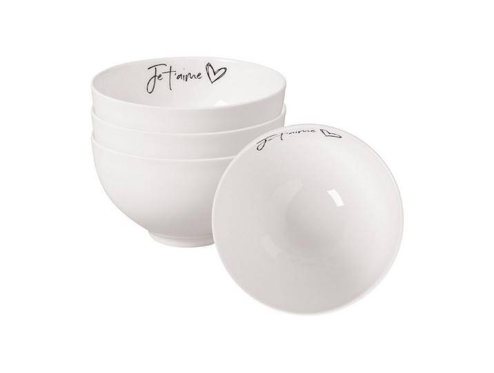 Villeroy & Boch Schale Statement Bols Je t'aime ø 13,8 cm 4er Set, Porzellan, (4x Schale, 4-tlg), weiß von Villeroy-&-Boch