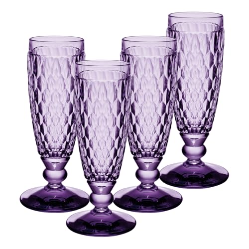 Villeroy & Boch Boston Lavender Sektgläser 4er Set, 145 ml, Farbige Sektkelche mit Facettenmuster, Kristallglas für Champagner und Schaumwein, Spülmaschinengeeignet, Lila Villeroy & Boch Boston Lavender Sektgläser 4er Set, 145 ml, Farbige Sektkelche mit Facettenmuster, Kristallglas für Champagner und Schaumwein, Spülmaschinengeeignet, Lila von Villeroy & Boch