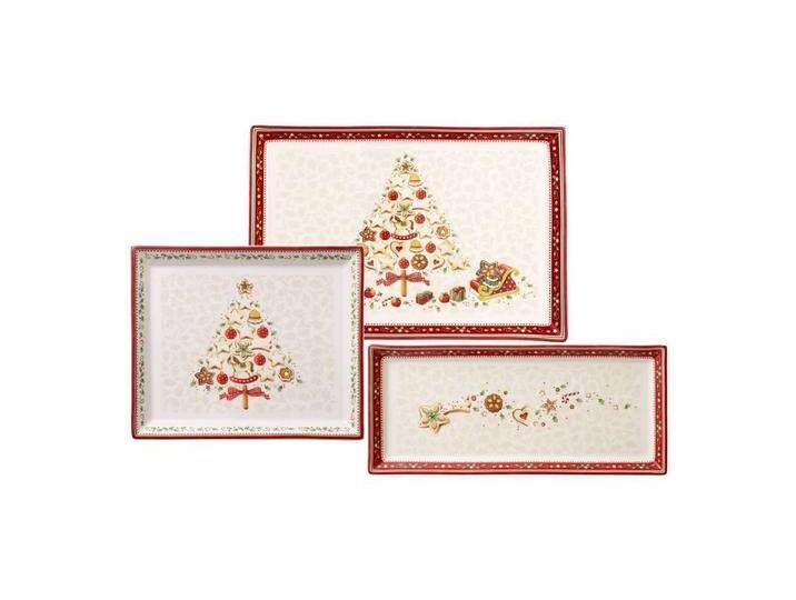 Villeroy & Boch Servierplatte Winter Bakery Delight Gebäckplatten 3er Set, Porzellan, (3-tlg), bunt von Villeroy-&-Boch