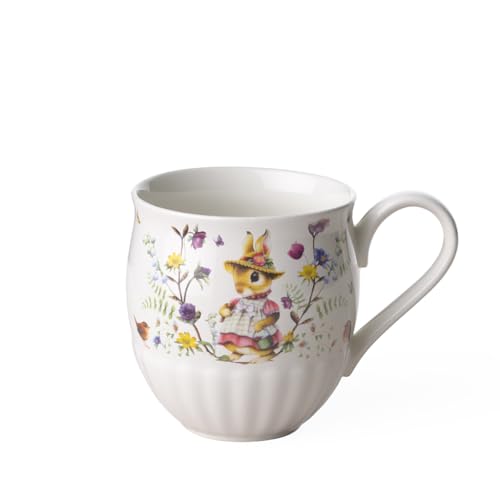 Villeroy & Boch – Spring Fantasy Becher mit Henkel 440 ml weiß/bunt, mikrowellensicher, Tasse Ostern, Kaffeetasse, Kaffeebecher, Heißgetränkebecher, Ostern Geschenk, Deko Ostern, Premium Porzellan von Villeroy & Boch