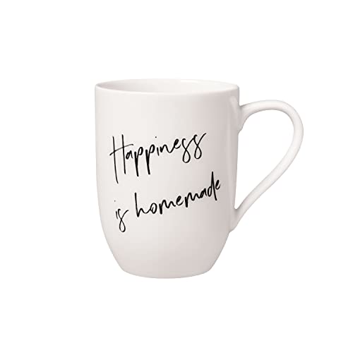 Villeroy & Boch – Statement Becher Mit Henkel Happiness Is Homemade 11,5X8X10,5 Cm, Weiße Porzellan Tasse 280 Ml von Villeroy & Boch