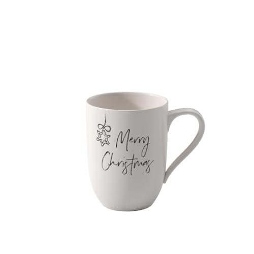 Villeroy & Boch – Statement Becher Mit Henkel Merry Christmas 11,5X8X10,5 Cm, Premium Porzellan, Weiß von Villeroy & Boch