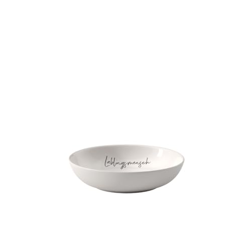 Villeroy & Boch - Statement Schale Flach Lieblingsmensch, ⌀18 Cm, Premium Porzellan, Weiß von Villeroy & Boch