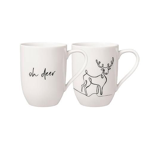 Villeroy & Boch - Statement Xmas-Set Rentier, Geschenkeset 2 Teilig, Porzellan Tasse Weiß, Füllmenge 280 Ml von Villeroy & Boch