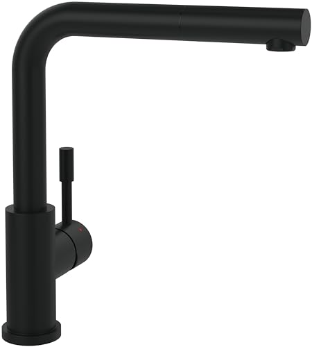 Villeroy & Boch Steel Shower Hochdruck-Küchenarmatur mit ausziehbarer Handbrause und 360° schwenkbarem Auslauf, energiesparende Kaltstart-Funktion, 270 mm Auslaufhöhe, Matt Black von Villeroy & Boch