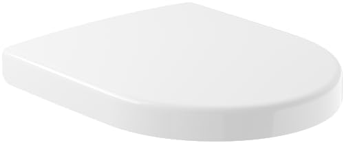 Villeroy & Boch WC-Sitz Subway 2.0 Compact - Toilettendeckel Weiß glänzend mit Absenkautomatik - Abnehmbarer, bruchsicherer Toilettensitz aus Duroplast - Klodeckel D-Form - Original Ersatzteil von Villeroy & Boch