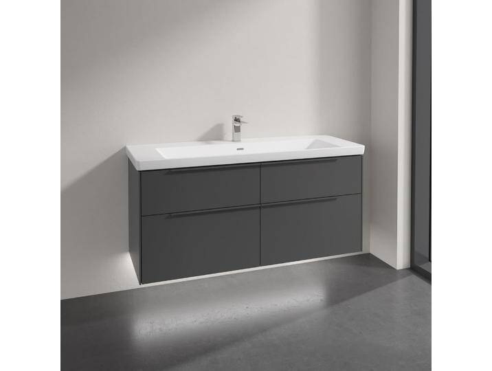 Villeroy & Boch Subway 3.0 Badmöbel-Set 130 cm mit Beleuchtung, Griff in Möbelfarbe, 4 Auszüge 2024930 von Villeroy-&-Boch