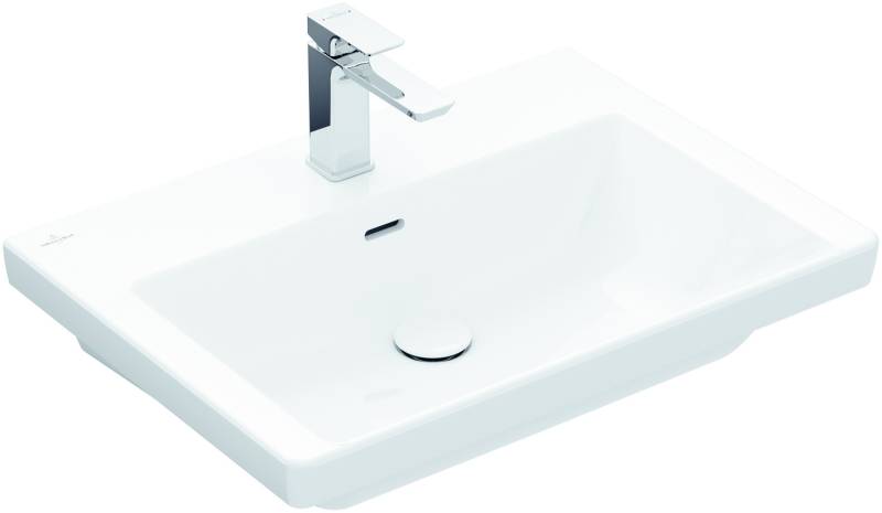 Villeroy & Boch Subway 3.0 Schrankwaschtisch, 650 x 470 mm, 1 Hahnloch, mit Überlauf, ungeschliffen, 4A7065RW von Villeroy & Boch