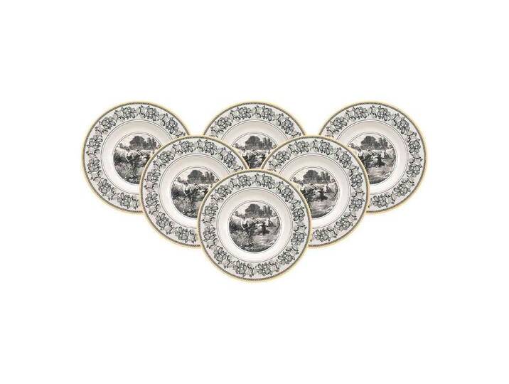 Villeroy & Boch Suppenteller Audun Ferme Suppenteller ø 24,2 cm 6er Set, (6 St), gelb grau weiß von Villeroy-&-Boch