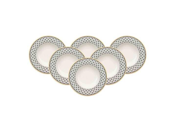 Villeroy & Boch Suppenteller Audun Promenade Suppenteller ø 24,2 cm 6er Set, (6 St), gelb grau weiß von Villeroy-&-Boch