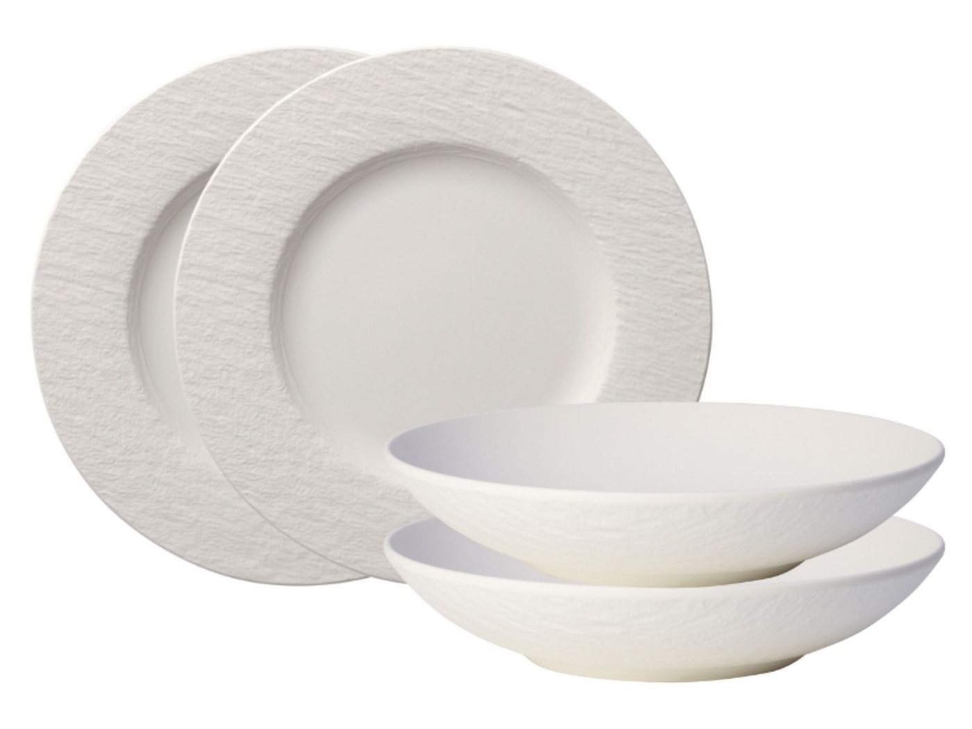 Villeroy & Boch Tafelservice Manufacture Rock blanc Tafelset 4tlg, Premium Porcelain von Villeroy & Boch