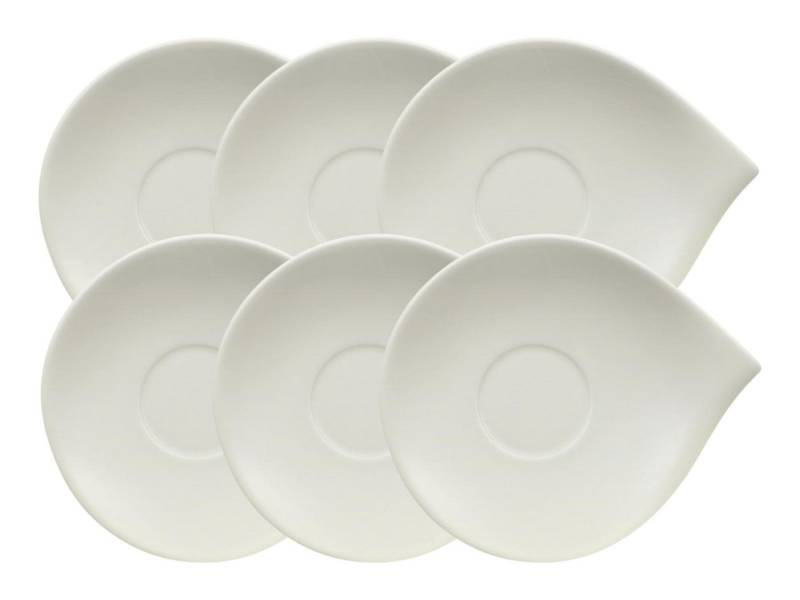 Villeroy & Boch Geschirr-Set Flow Kaffeeuntertasse 18 x 15 cm Set6, Premium Porcelain von Villeroy & Boch