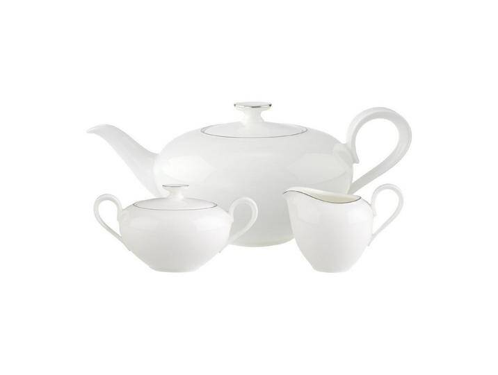 Villeroy & Boch Teekanne Anmut Platinum No.1 Teezubehör Set 3er Set, 0 l, (1x Teekanne, 1x Milchkännchen, 1x Zuckerdose, 3-St), Spülmaschinengeeignet von Villeroy-&-Boch
