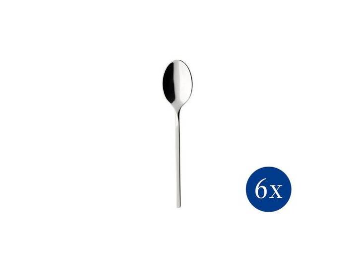 Villeroy & Boch Teelöffel NewWave Kaffeelöffel, 6 Stück (6 Stück), silberfarben von Villeroy-&-Boch