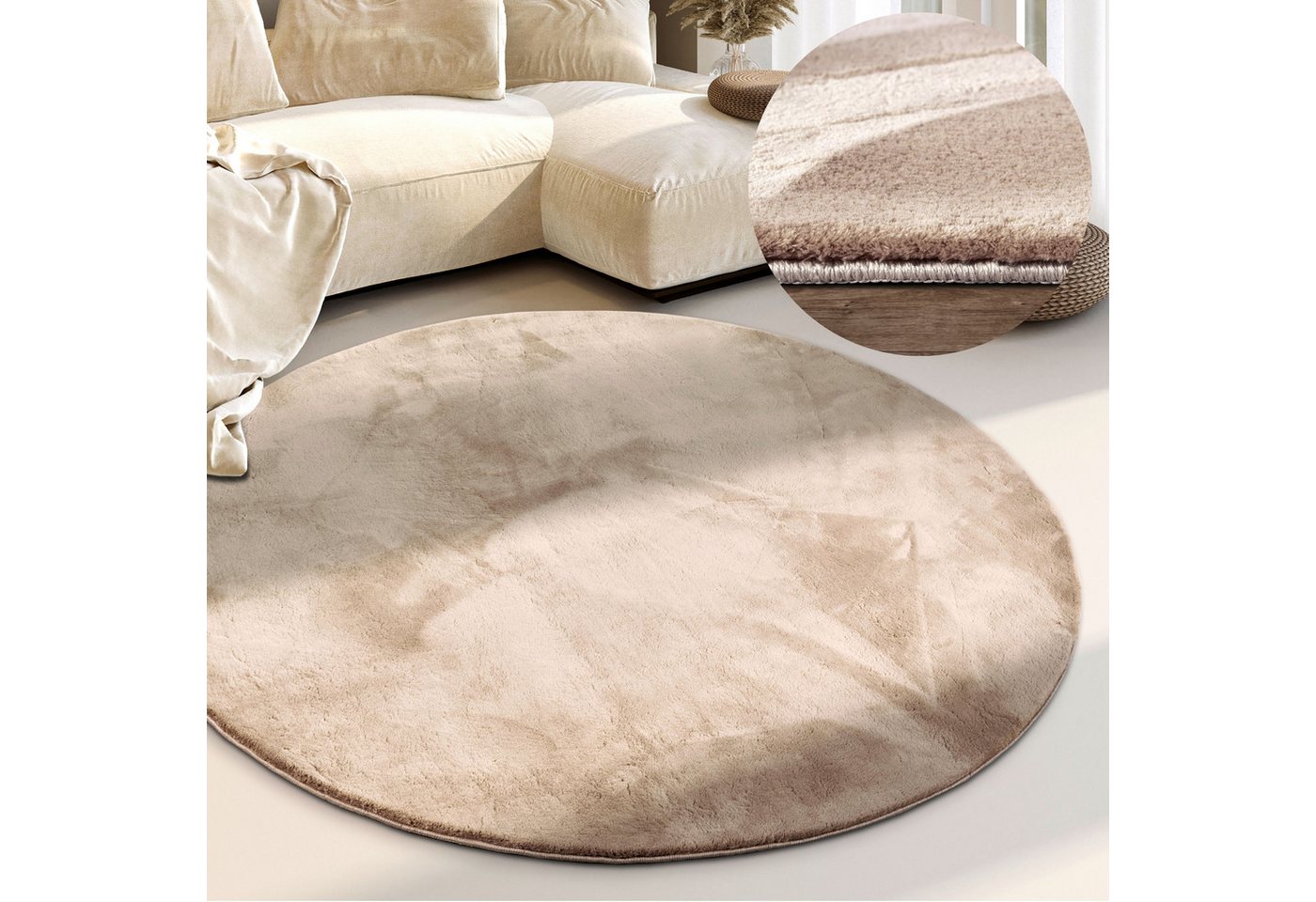 Villeroy & Boch Teppich Leon, rund, Höhe: 15 mm, Langflor, Shaggy, einfarbig, flauschig, weich, glänzend, modern, uni Villeroy & Boch Teppich Leon, rund, Höhe: 15 mm, Langflor, Shaggy, einfarbig, flauschig, weich, glänzend, modern, uni von Villeroy & Boch