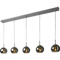 Villeroy & Boch Tokio Pendelleuchte 5-flg., Metall: satin, Glas: rauchfarben von Villeroy & Boch