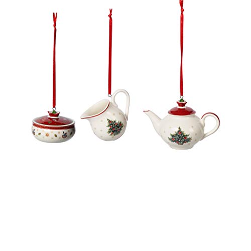 Villeroy und Boch Toy's Delight Decoration Ornamente Kaffee-Set 3tlg., kleines Baumschmuck-Set aus Premium Porzellan, bunt, 6,3 cm von Villeroy & Boch