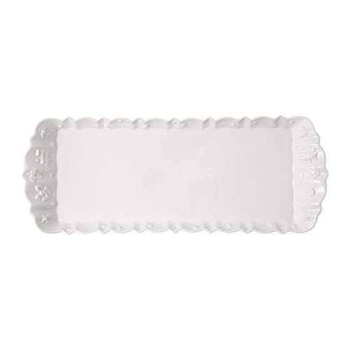 Villeroy & Boch – Toy'S Delight Royal Classic Königskuchenplatte, Rechteckiger Servierteller Mit Reliefmuster, Premium Porzellan, 40 X 16 Cm, Weiß, Weihnachten, Weihnachtsgeschirr von Villeroy & Boch