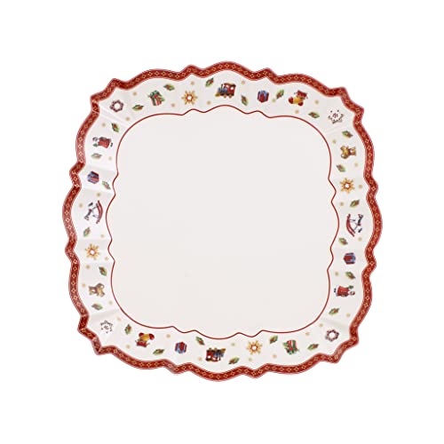 Villeroy und Boch Toy's Delight Servierteller, 26 x 26 cm, Premium Porzellan, Weiß/Rot von Villeroy & Boch