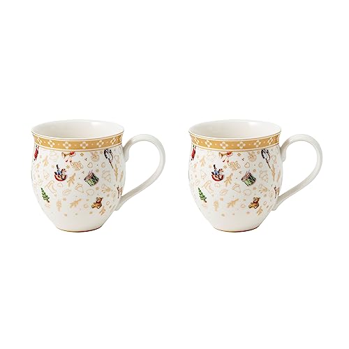 Villeroy & Boch - Toys Delight Becher mit Henkel Set, 2tlg., dekorativer Sammel-Becher aus der Jubiläumsedition, Porzellan, bunt/gold/weiß, 440 ml von Villeroy & Boch