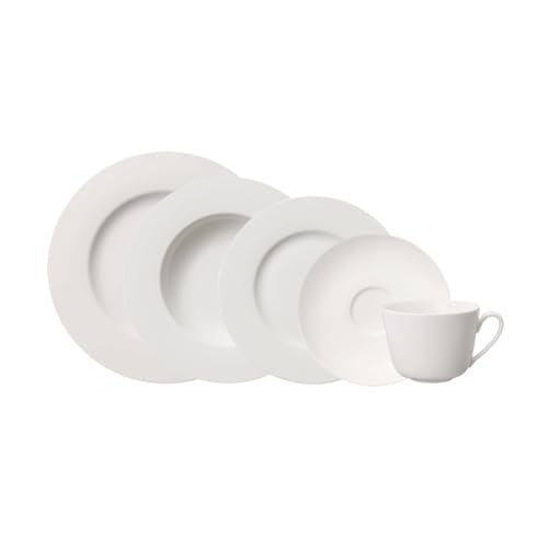 Villeroy & Boch – Twist White Geschirrset 30 teilig für 6 Personen, spülmaschinenfest, mikrowellensicher, Teller Set, Geschirr, Tafelservice, Kombiservice, modernes Service aus Porzellan von Villeroy & Boch