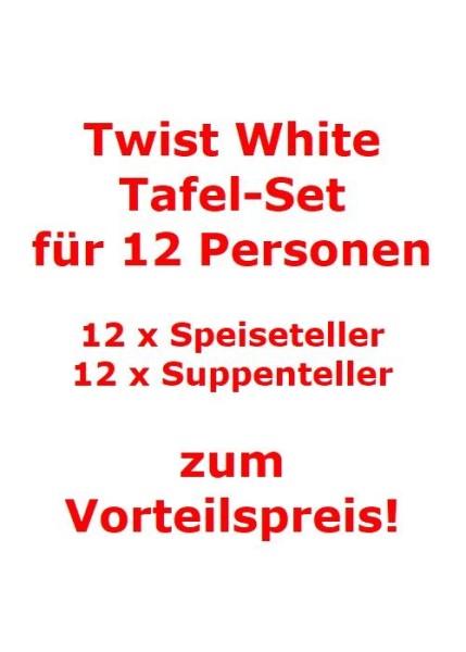 Villeroy & Boch Twist White Tafel-Set für 12 Personen / 24 Teile A U S L A U F ! von Villeroy & Boch