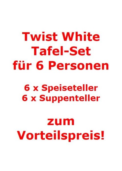 Villeroy & Boch Twist White Tafel-Set für 6 Personen / 12 Teile A U S L A U F ! von Villeroy & Boch