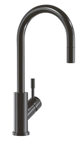 Villeroy & Boch Umbrella Flex Küchenarmatur, Hochdruck, Wasserhahn Küche mit ausziehbarer Brause und 360° Schwenkbereich, Spültischarmatur wassersparend, Auslauf Höhe 220mm, Anthracite von Villeroy & Boch