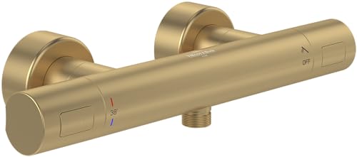 Villeroy & Boch Universal Taps & Fittings Duschthermostat, Duscharmatur mit Verbrühschutz und Sicherheitssperre bei 38°, Mischbatterie Dusche Aufputz, rund, Brushed Gold Villeroy & Boch Universal Taps & Fittings Duschthermostat, Duscharmatur mit Verbrühschutz und Sicherheitssperre bei 38°, Mischbatterie Dusche Aufputz, rund, Brushed Gold von Villeroy & Boch