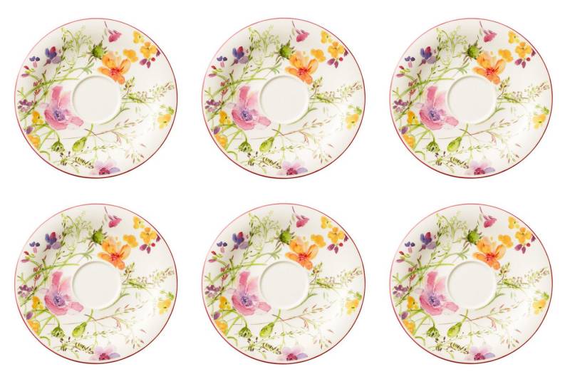 Villeroy & Boch Untertasse Mariefleur Basic, Spülmaschinengeeignet, Mehrfarbig, Motiv: Blumen von Villeroy & Boch