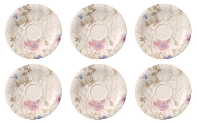 Villeroy & Boch Untertasse Mariefleur Gris, Spülmaschinengeeignet, Mehrfarbig, Motiv: Blumen von Villeroy & Boch