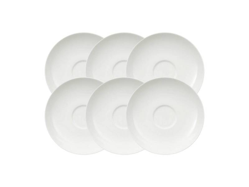 Villeroy & Boch Teller-Set Royal Kaffee-/Teeuntertasse 15 cm Set6, Premium Bone Porcelain von Villeroy & Boch