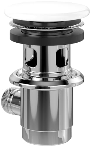 Villeroy & Boch Ablaufventil mit Überlauf, verschließbares Ventil für Waschtisch, Ablaufgarnitur aus Messing mit Abdeckung aus Keramik, Durchmesser 32 mm, Zubehör Bad, Weiß Alpin Villeroy & Boch Ablaufventil mit Überlauf, verschließbares Ventil für Waschtisch, Ablaufgarnitur aus Messing mit Abdeckung aus Keramik, Durchmesser 32 mm, Zubehör Bad, Weiß Alpin von Villeroy & Boch