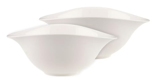 Villeroy & Boch – Vapiano Salatschalen-Set, 2 teilig, Salatteller, Servierschüsseln, Keramik Schalen, Bowl, Porzellanschüsseln, Premium Porzellan, spülmaschinenfest, mikrowellensicher, weiß von Villeroy & Boch