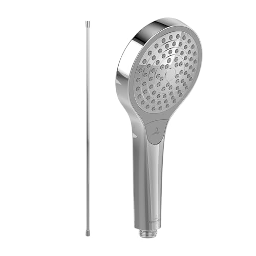Villeroy & Boch Verve Showers Handbrause-Set (2 in 1 Bundle), bestehend aus Duschkopf inkl. Handbrauseschlauch 1,60m, Chrom von Villeroy & Boch