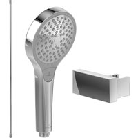 Villeroy & Boch Verve Showers Handbrause-Set (3 in 1 Bundle), bestehend aus Duschkopf inkl. Handbrausehalter (eckig) und Handbrauseschlauch 1,60m, von Villeroy & Boch