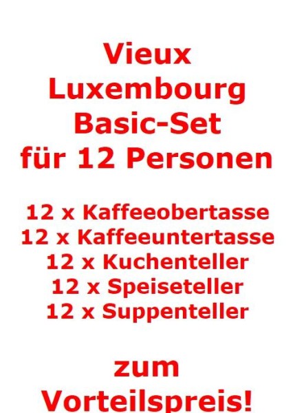 Villeroy & Boch Vieux Luxembourg Basic-Set für 12 Personen / 60 Teile von Villeroy & Boch