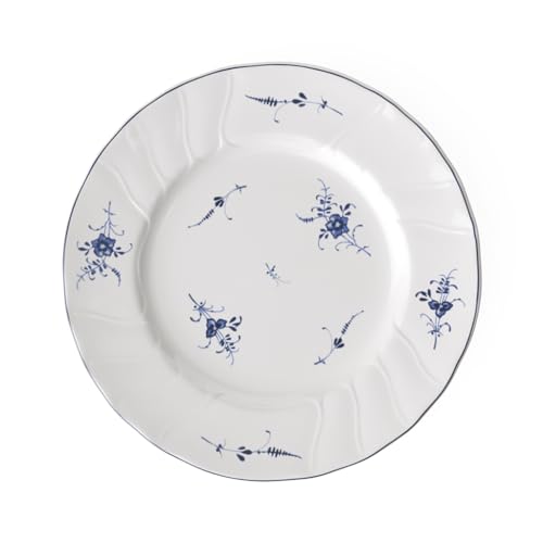 Villeroy und Boch Vieux Luxembourg Frühstücksteller, 21 cm, Premium Porzellan, Weiß/Blau von Villeroy & Boch