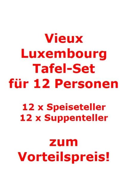Villeroy & Boch Vieux Luxembourg Tafel-Set für 12 Personen / 24 Teile von Villeroy & Boch