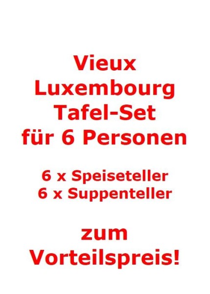 Villeroy & Boch Vieux Luxembourg Tafel-Set für 6 Personen / 12 Teile von Villeroy & Boch