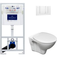 Villeroy&boch - WC-Pack Vorwandelement ViConnect + Cersanit S-Line Pro Wand-WC + Sitz + Betätigungsplatte (ViConnectS-LinePro-2) von Villeroy & Boch