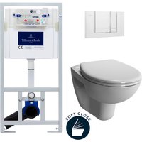 WC-Pack Vorwandelement ViConnect + Normus Wand-WC + Sitz mit Fallbremse + Betätigungsplatte (ViConnectNormus-2-DE) - Villeroy&boch von Villeroy & Boch