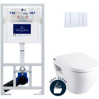 Villeroy&boch - WC-Pack Vorwandelement Viconnect + Serel Smart Wand-WC mit WC-Sitz + Betätigungsplatte (ViConnectSM10-1-DE) von Villeroy & Boch