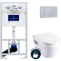 Villeroy&boch - WC-Pack Vorwandelement Viconnect + Serel Smart Wand-WC mit WC-Sitz + Betätigungsplatte (ViConnectSM10-3-DE) von Villeroy & Boch