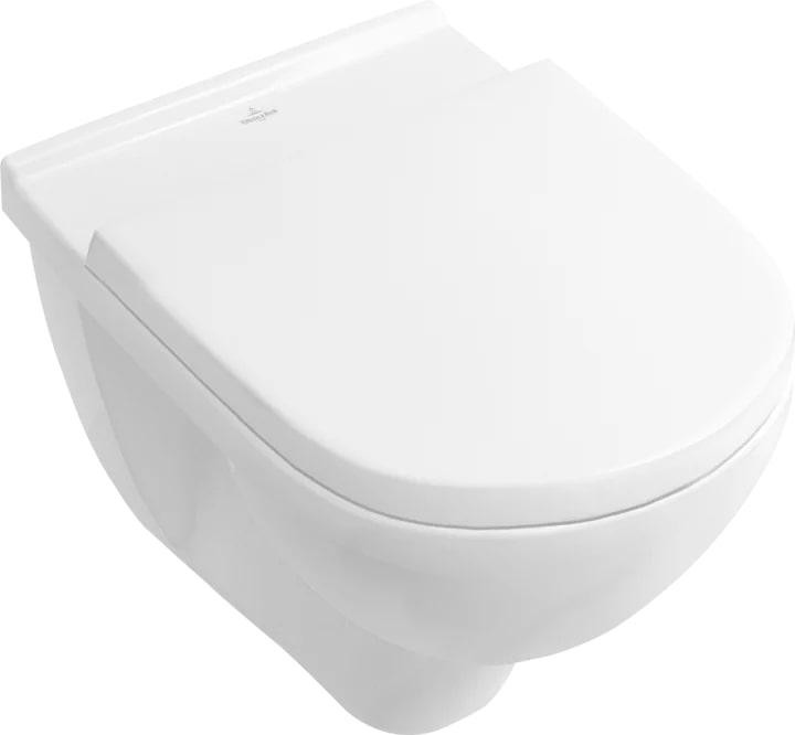 Villeroy & Boch Wand-Tiefspül WC O.novo, Spülrandlos, mit WC-Sitz, Absenkautomatik von Villeroy & Boch