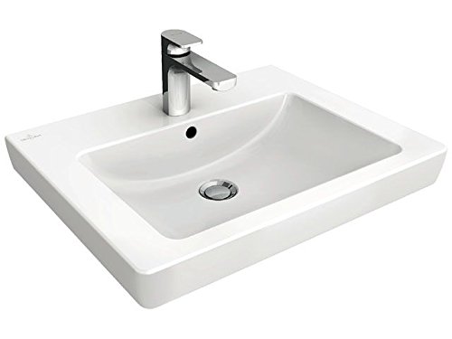 Villeroy & Boch Waschbecken Subway 71136G 60x47cm mit Hahnloch durchgest mit Überlauf weiß alpin c+, von Villeroy & Boch